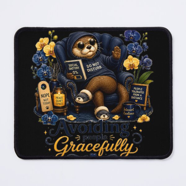 Item preview, Avoiding People Gracefully – Introvert Otter Illustration designed and sold by Naturalite19.