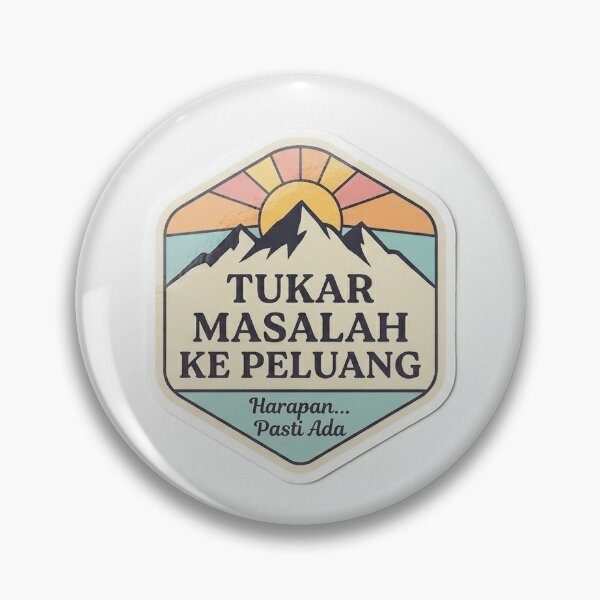 Item preview, Vintage Retro Mountain Badge Motivational Malay Quote Sticker designed and sold by shaznil.