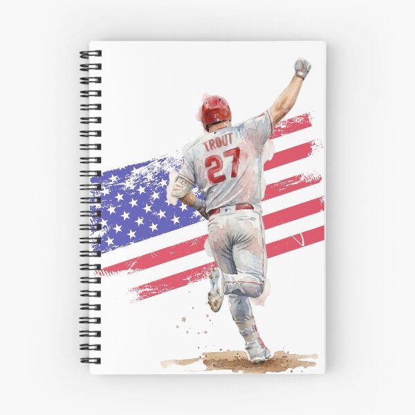 Item preview, Mike Trout 27 Baseball Patriotic Watercolor Art designed and sold by cucuzeus.
