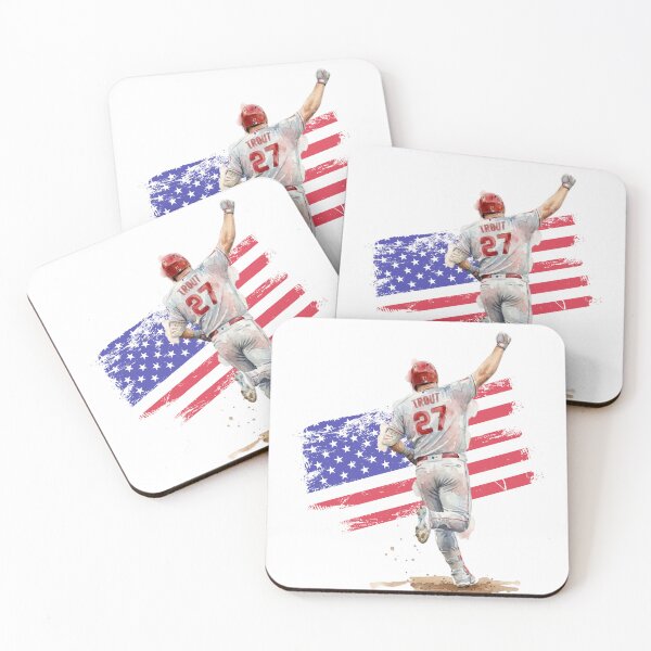 Item preview, Mike Trout 27 Baseball Patriotic Watercolor Art designed and sold by Turnersports.