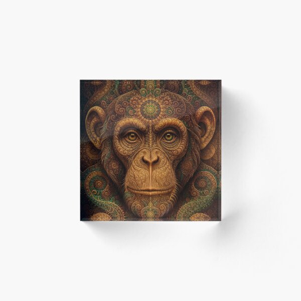 Item preview, Chimpancé mandala fractal designed and sold by hyperbeast store.
