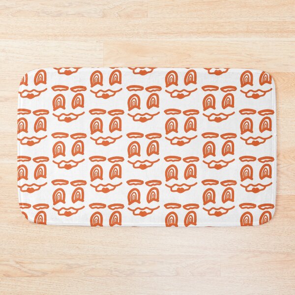 Item preview, Orange Abstract Face Doodle – Minimal Hand Drawn Character Art designed and sold by felipemaldonadoart.