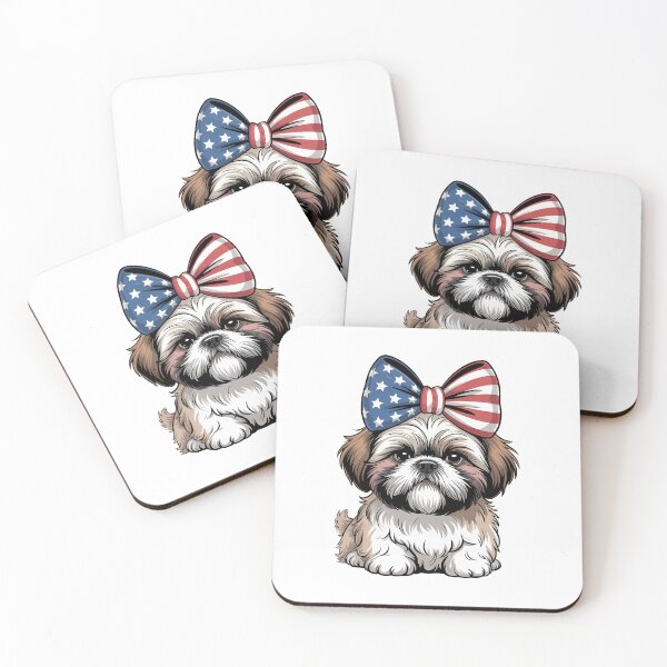 Item preview, Shih Tzu With American Flag Bow designed and sold by Canvas-Whispers.