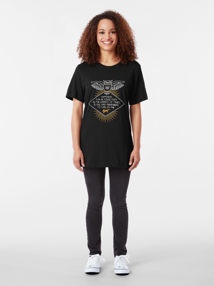 Alternate view of Happiness can be found in the darkest of times Slim Fit T-Shirt