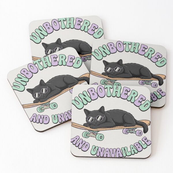 Item preview, Cool Skateboard Black Cat – Unbothered & Unavailable designed and sold by     Pink Chaos Club.