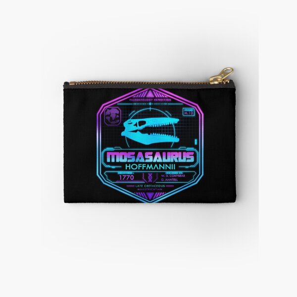 Item preview, Mosasaurus Hoffmannii Neon Archive | Retro Futuristic Paleontology Badge designed and sold by Grimtech Workshop.