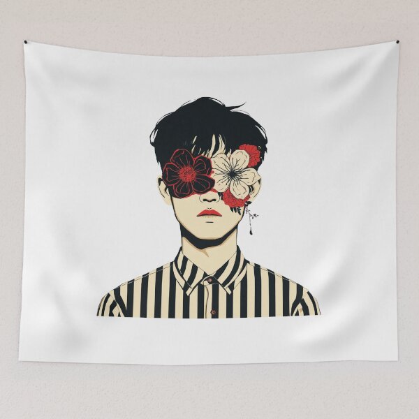 Item preview, Floral Mind Abstract Minimalist Portrait designed and sold by aminomen.