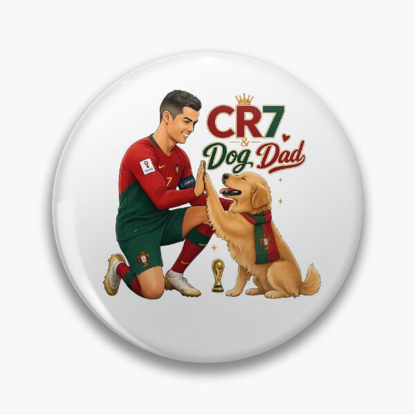Item preview, CR7 Portugal with Golden Retriever Dog Dad Kawaii World Cup designed and sold by Ashley critters.