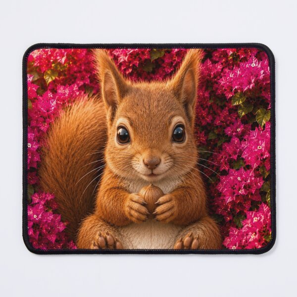 Item preview, Cute Squirrel Among Pink Bougainvillea designed and sold by Rohan132.