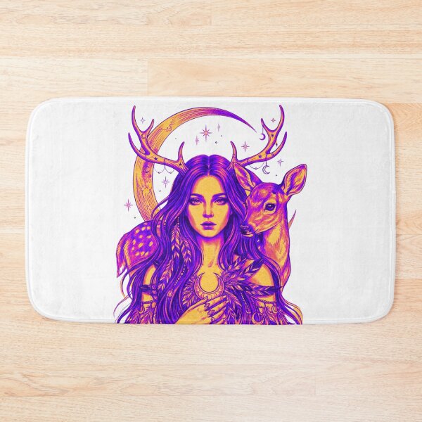 Item preview, Neon Synthwave Deer Witch - Vibrant Mystical Goddess Portrait designed and sold by Sierodzyna.