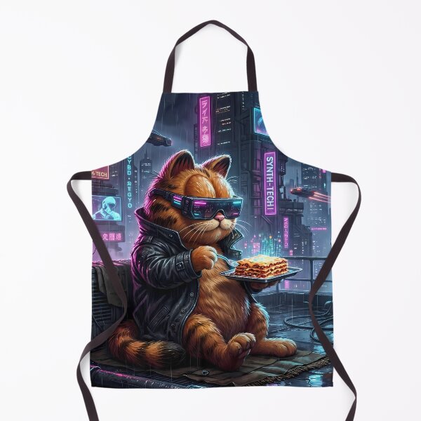 Item preview, Home Retro Neon Cyberpunk Cosmic Cat Lasagna Designs designed and sold by ART ATTACK ZONE.