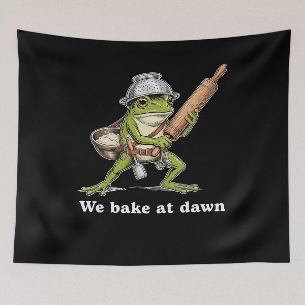 Item preview, We Bake at Dawn Funny Frog designed and sold by charoen-design.