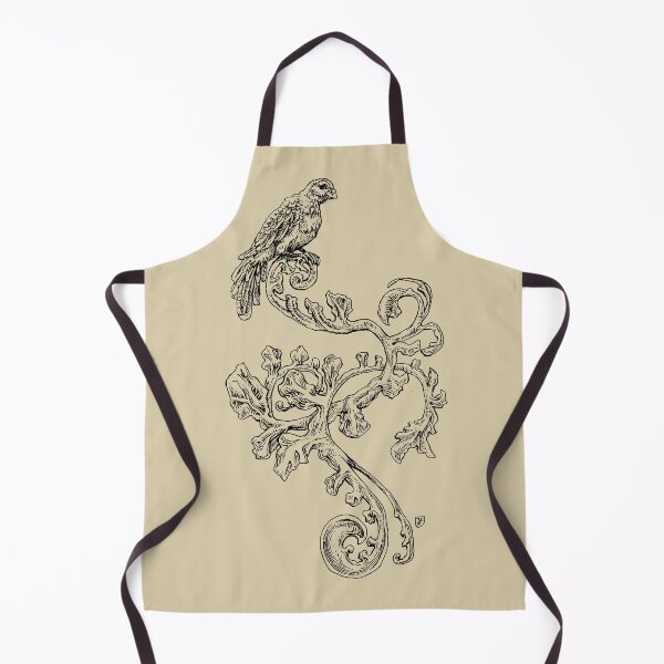 Item preview, Vintage Medieval Heraldic Floral Illustration with Bird and Leaves – Monochrome Line Drawing for Heritage Decor and Fantasy Fans designed and sold by JustasVebra.