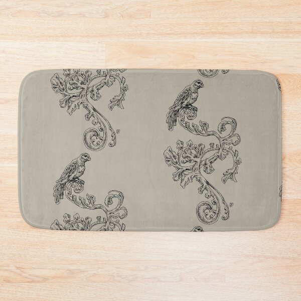 Item preview, Vintage Medieval Heraldic Floral Illustration with Bird and Leaves – Monochrome Line Drawing for Heritage Decor and Fantasy Fans designed and sold by JustasVebra.