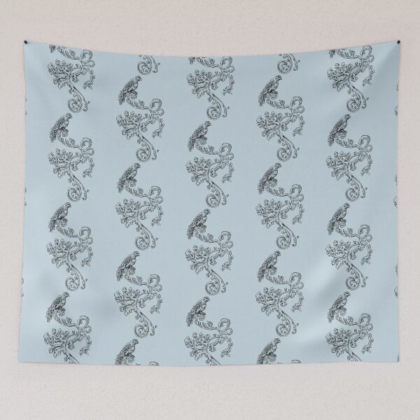 Item preview, Vintage Medieval Heraldic Floral Illustration with Bird and Leaves – Monochrome Line Drawing for Heritage Decor and Fantasy Fans designed and sold by JustasVebra.