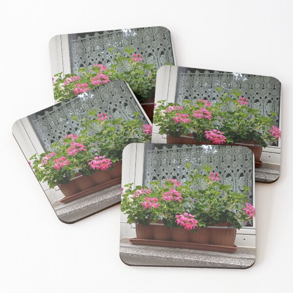 Artikelvorschau, Pink Flowers On Window Sill entworfen und verkauft von PhuongVoArt.