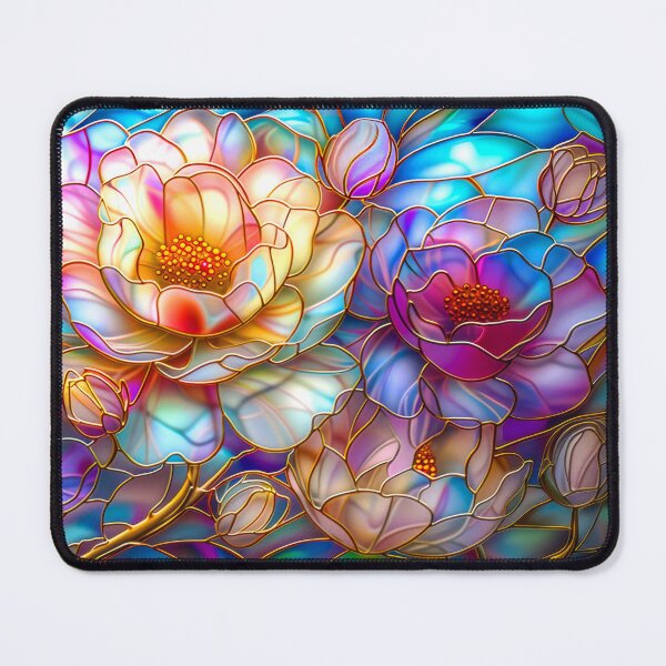 Item preview, Peonies Stained Glass Art designed and sold by MargaretWiktor.