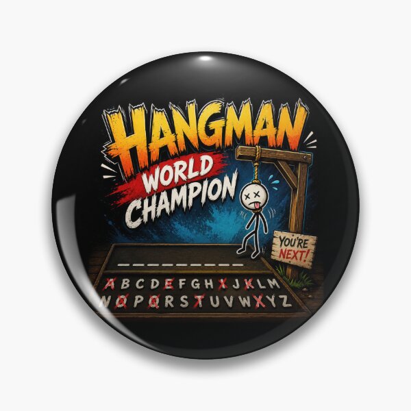 Item preview, Hangman World Champion Word Game Humor designed and sold by Retr0Tshirts.
