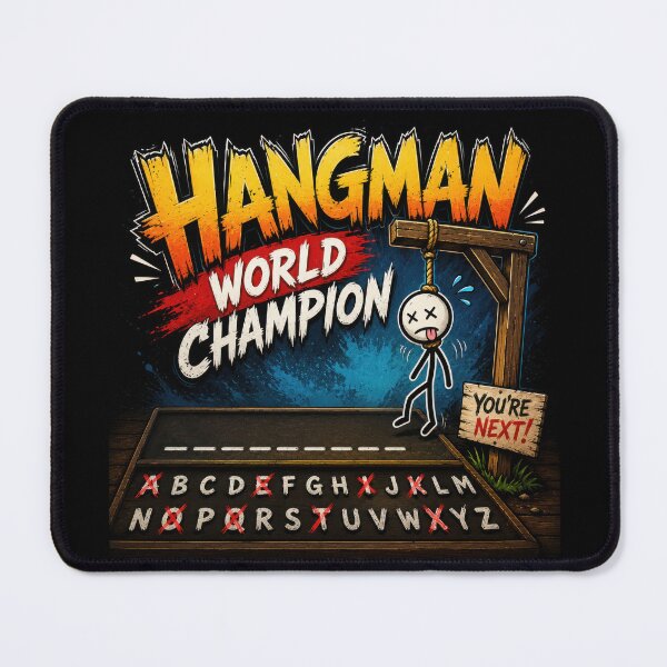 Item preview, Hangman World Champion Word Game Humor designed and sold by Retr0Tshirts.
