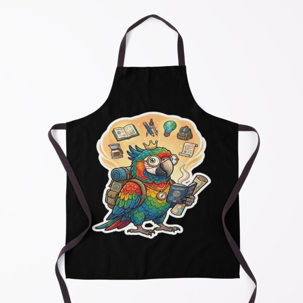 Item preview, Adventurer Parrot with Backpack and Map Illustration designed and sold by DailySparks.
