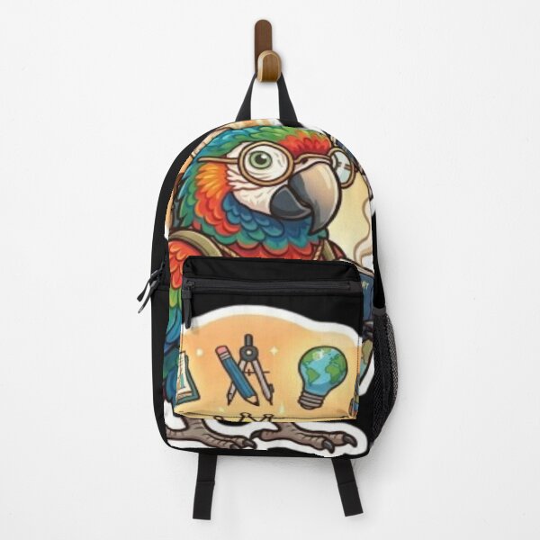 Item preview, Adventurer Parrot with Backpack and Map Illustration designed and sold by DailySparks.