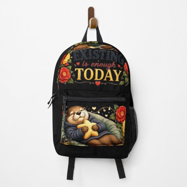 Item preview, Existing Is Enough Today – Cozy Otter Self-Care Illustration designed and sold by Naturalite19.