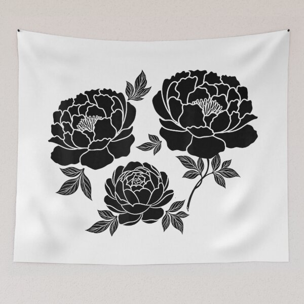 Item preview, Elegant Vintage Black Peony Flowers Aesthetic Minimalist Botanical Floral Illustration Art designed and sold by RuperDelois.