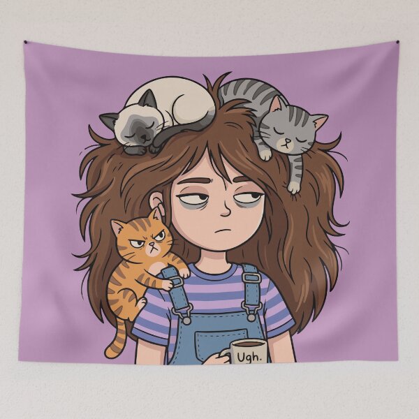 Item preview, The cat girl designed and sold by ArteDelCine.