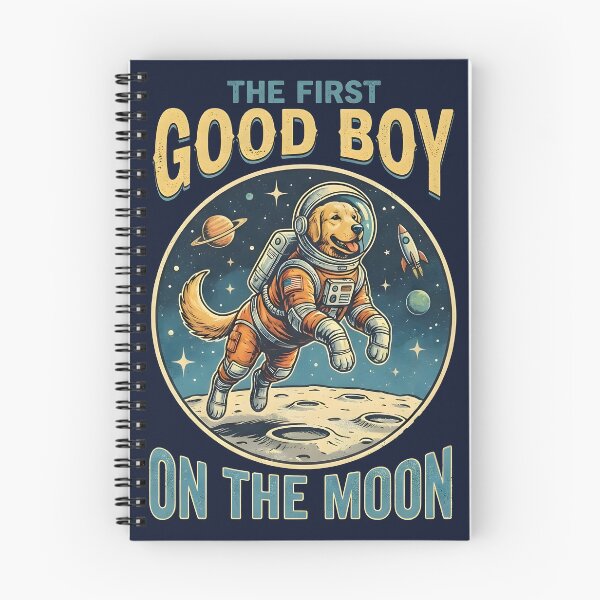 Item preview, Astro Golden Retriever The First Good Boy on the Moon designed and sold by SillyPawsStudio.