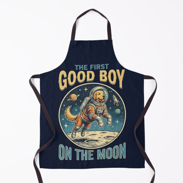 Item preview, Astro Golden Retriever The First Good Boy on the Moon designed and sold by SillyPawsStudio.