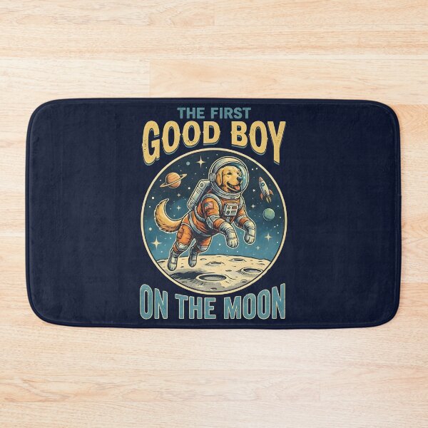 Item preview, Astro Golden Retriever The First Good Boy on the Moon designed and sold by SillyPawsStudio.