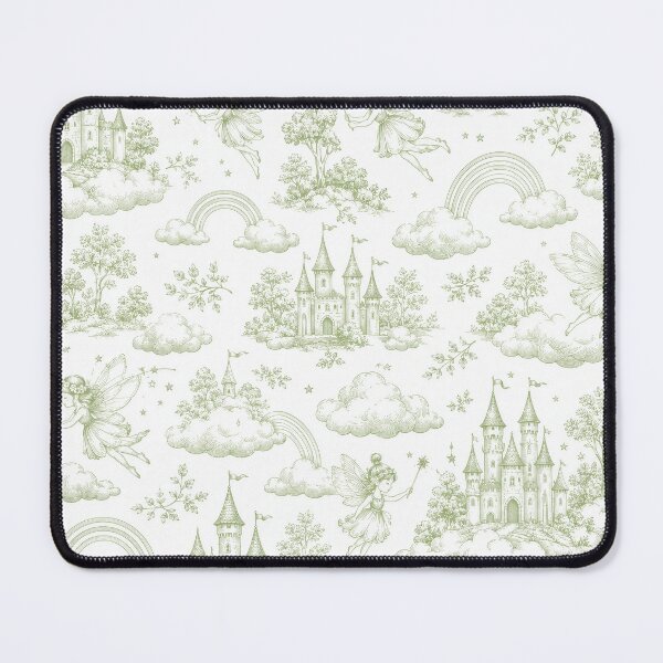Item preview, Cute fairies in pale green toile designed and sold by Whimsically Yours.