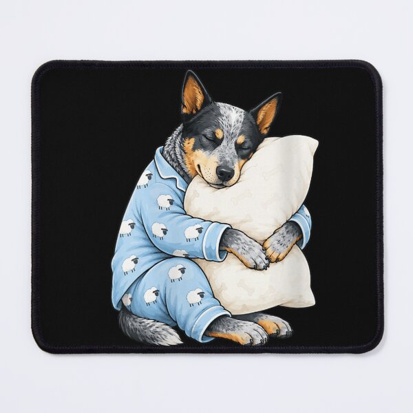 Item preview, Cute Blue Heeler Puppy In Sheep Pajamas Sleeping Hugging Pillow designed and sold by RuperDelois.