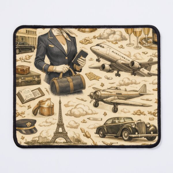 Item preview, Elegant Vintage Flight Attendant Design designed and sold by Ve & Co.