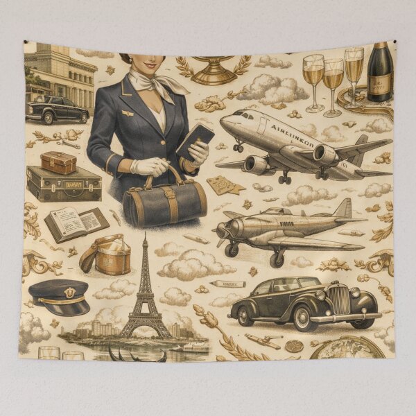 Item preview, Elegant Vintage Flight Attendant Design designed and sold by Ve & Co.