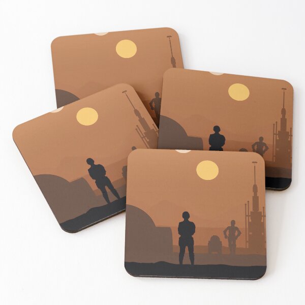 Item preview, Twin Suns Horizon – Minimal Desert Sci-Fi designed and sold by PosterFuel.
