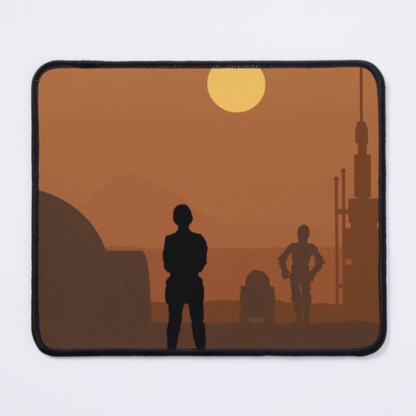 Item preview, Twin Suns Horizon – Minimal Desert Sci-Fi designed and sold by PosterFuel.