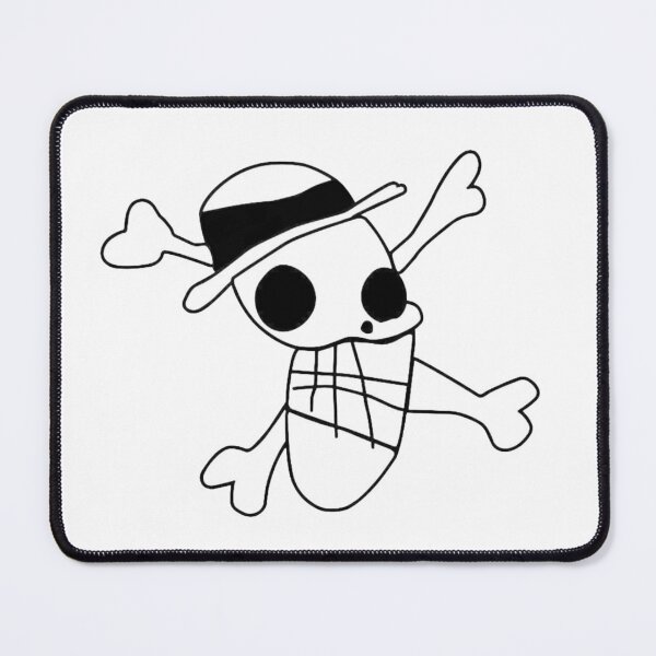 Item preview, Luffy's Jolly Roger - Classic Pirate King Icon Draw Black n' White Version designed and sold by TheStickLab.