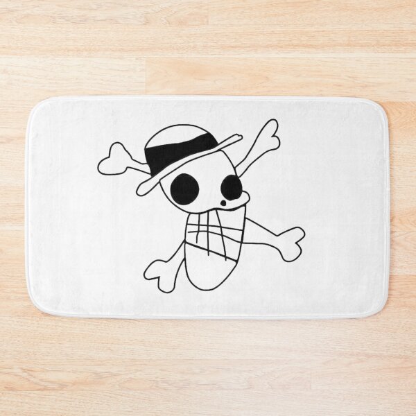 Item preview, Luffy's Jolly Roger - Classic Pirate King Icon Draw Black n' White Version designed and sold by TheStickLab.