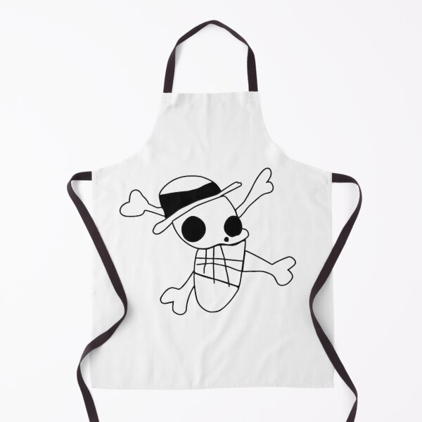Item preview, Luffy's Jolly Roger - Classic Pirate King Icon Draw Black n' White Version designed and sold by TheStickLab.