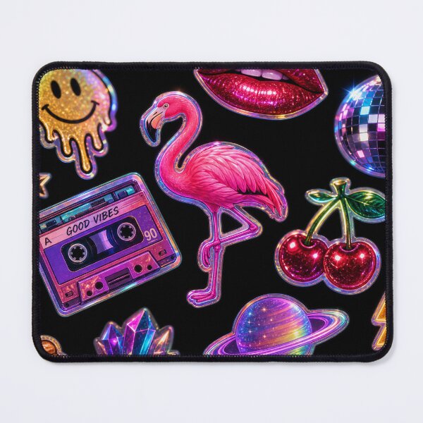 Item preview, Neon Sticker Collage | Retro Aesthetic Floating Sticker Art designed and sold by Jandedan.