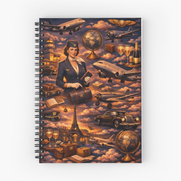 Item preview, Cinematic Elegant Vintage Flight Attendant Design designed and sold by Ve & Co.