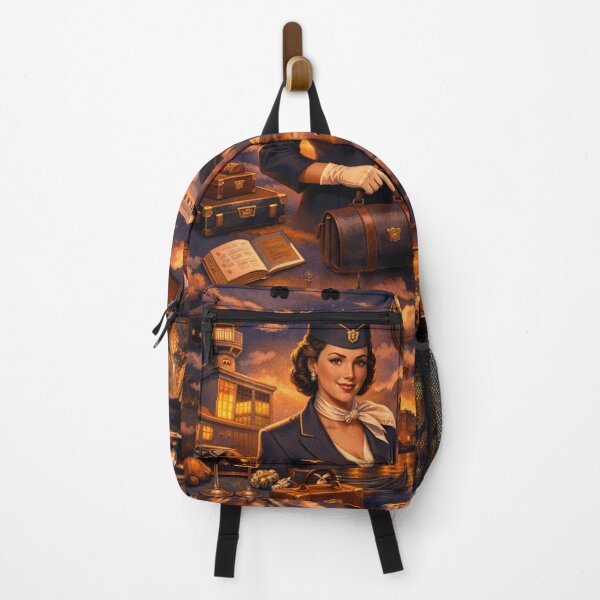 Item preview, Cinematic Elegant Vintage Flight Attendant Design designed and sold by Ve & Co.