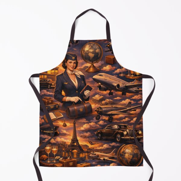 Item preview, Cinematic Elegant Vintage Flight Attendant Design designed and sold by Ve & Co.