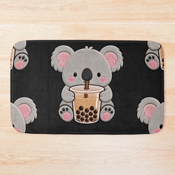 Item preview, Kawaii Koala with Bubble Tea - Cute Koala Embroidery Patch designed and sold by ColorSplash123.