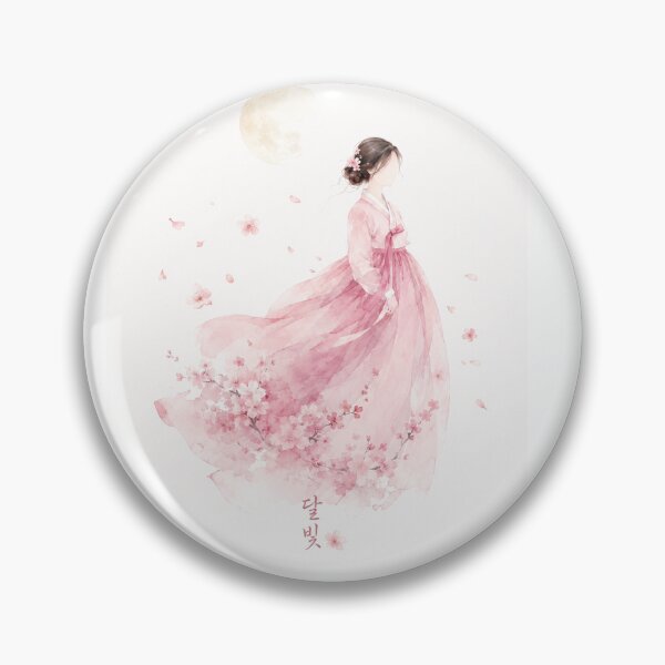 Item preview, Moonlight Cherry Blossom Hanbok Korean Watercolor Art 달빛 designed and sold by bloomling.
