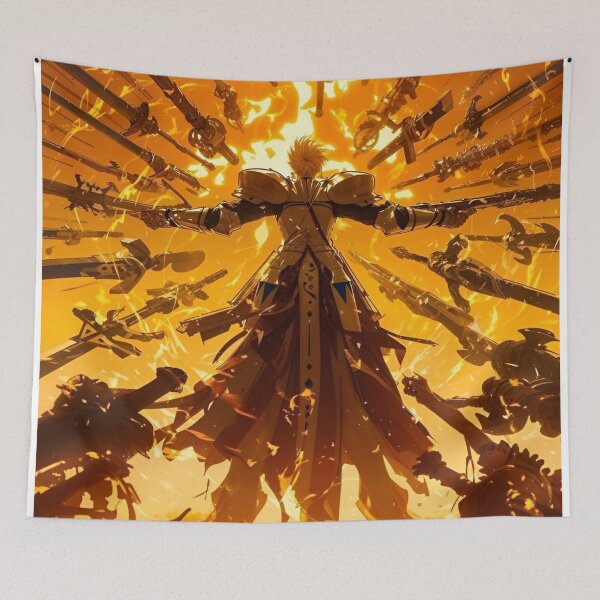 Item preview, Gilgamesh | Golden King of Heroes Anime Warrior – Epic Weapon Storm Fantasy Art, Legendary Battle Aesthetic designed and sold by Dyan4.