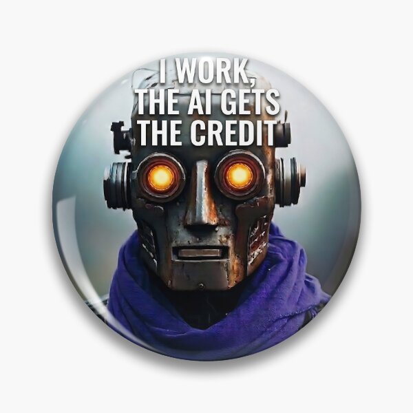 Item preview, I Work The AI Gets The Credit Dystopian Robot designed and sold by ToxicInkArt.
