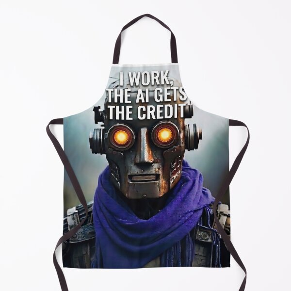 Item preview, I Work The AI Gets The Credit Dystopian Robot designed and sold by ToxicInkArt.