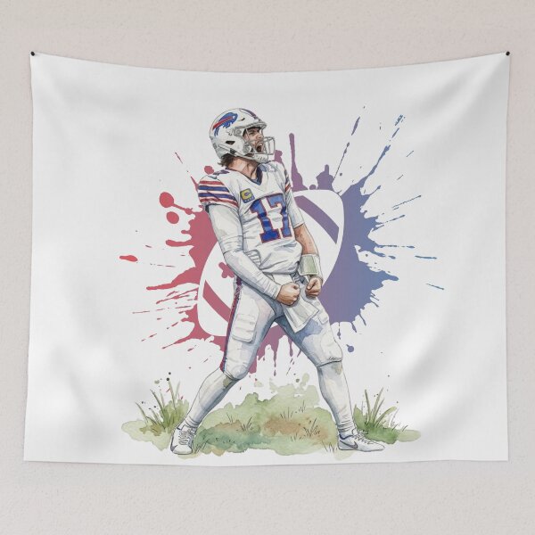Item preview, Josh Allen 17 Buffalo Football Watercolor Art designed and sold by cucuzeus.